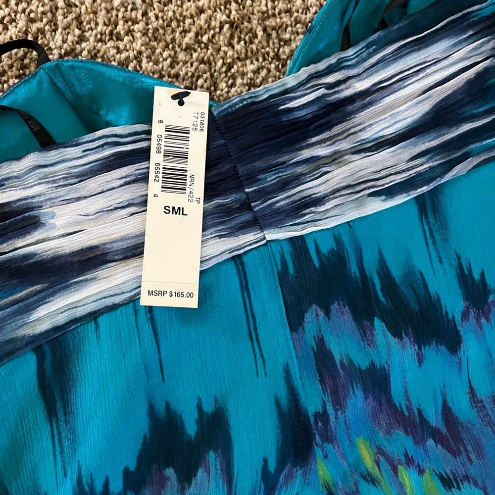 Laundry By Shelli Segal Blue Strapless Blouse - Picture 3 of 3